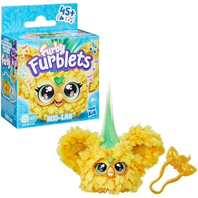 rayihni FURBLETS HOO-LAH PINEAPPLE MINI FRIEND, 45+ SOUNDS & MUSIC, SPEAKS ONLY FURBISH, ELECTRONIC PLUSH TOYS FOR 6 YEAR OLDS & UP, YELLOW & GREEN - Image 4